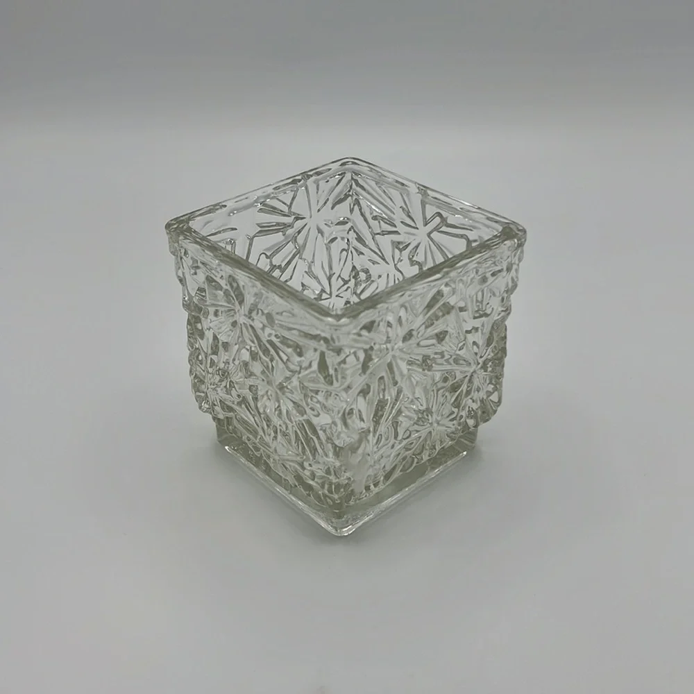 AVON CLEAR GLASS CANDLE HOLDER